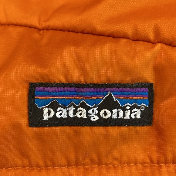 Rare Patagonia vintage Micro Puff Primaloft Hoodie Full Zip Jacket M Med Orange - Picture 3 of 14